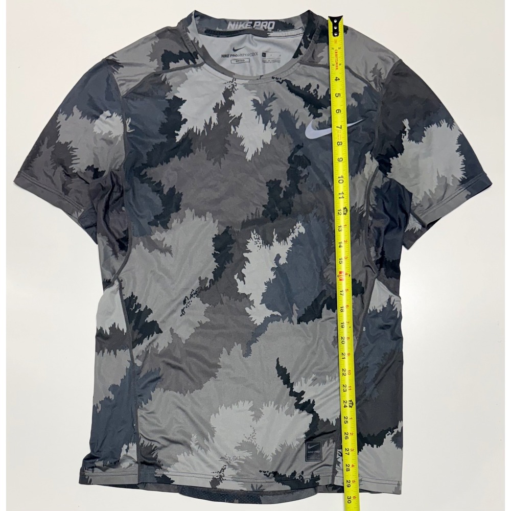 Nike Pro Hypercool Mens‎ Large Fitted Camo Training Shirt Grey Black 445599-591